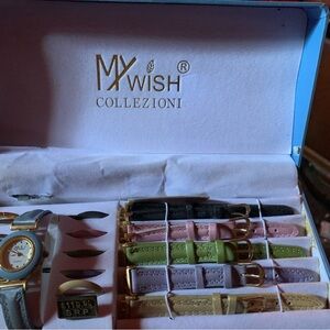 Women's Interchangeable Strap Watch Set - Pink, Black, Green, Lavender, teal,Tan